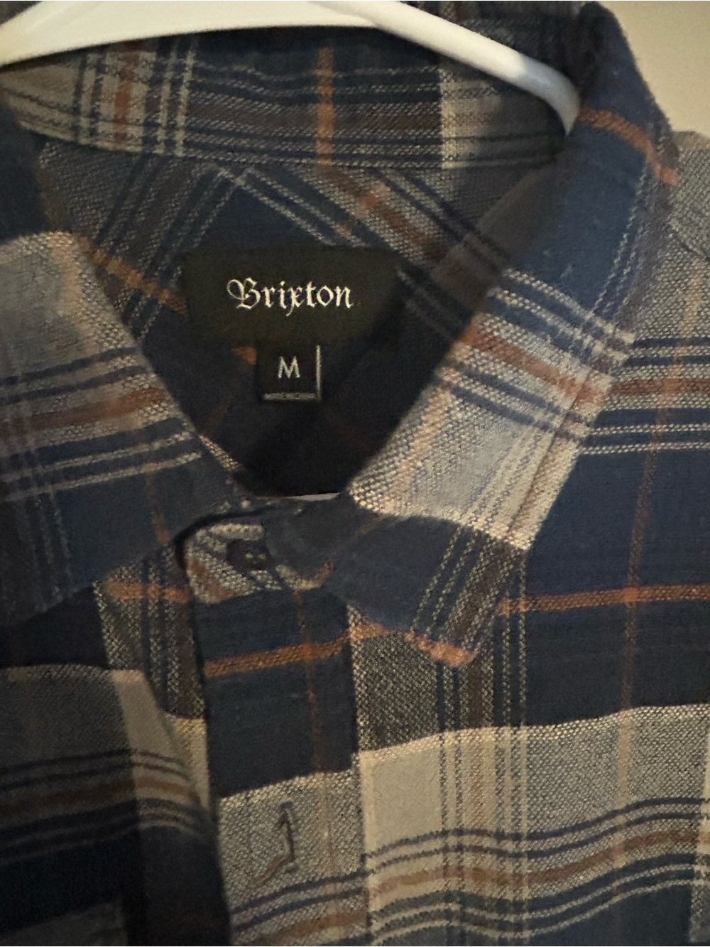 Brixton Navy, Brown & Cream Plaid Button-Down Shirt